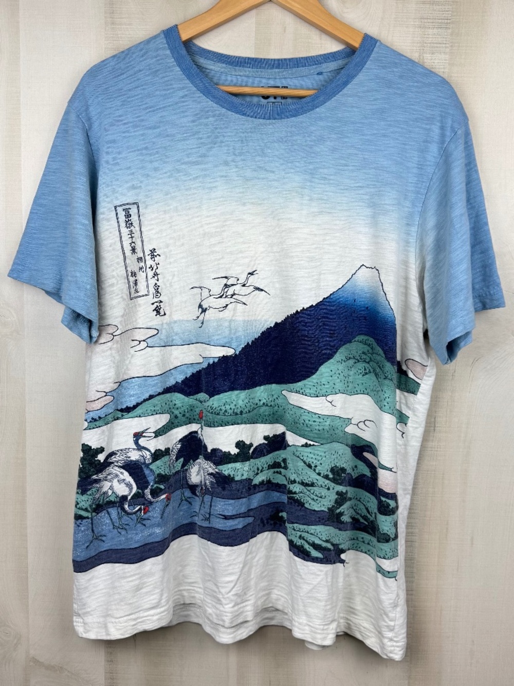 UT / Uniqlo x Hokusai Blue Mens Short Sleeve T-Shirt Japanese Woodblock Print XL